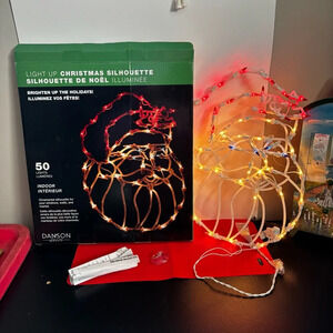 Light-Up Christmas Silhouette - Red and White Santa